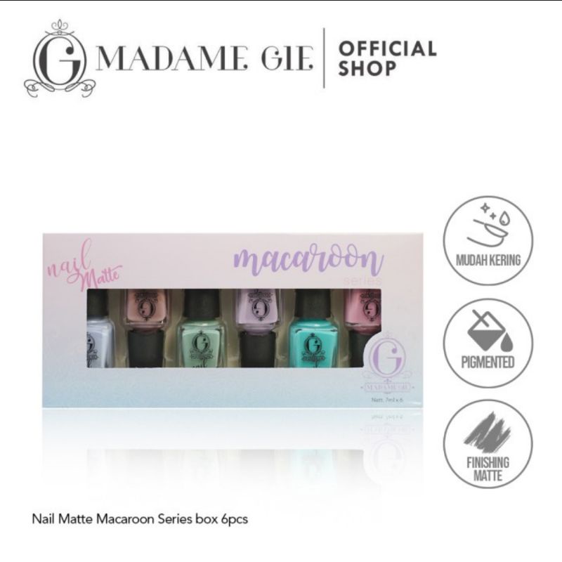 Madame Gie Nail Matte Macaroon series - 6 Varian warna cantik -
