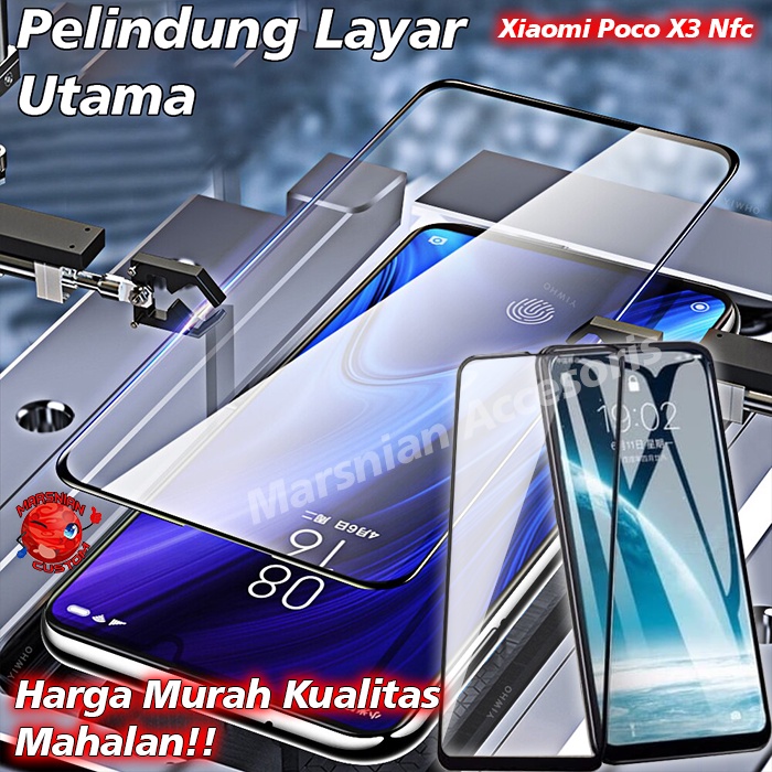 Tempered Glass Full Xiaomi Poco X3 NFC Screen Guard Full Body / Pelindung Layar Full Body Xiaomi Poc