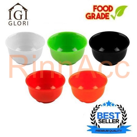 Mangkok Nasi Melamin 3.5 Inch IFI 4135 By Glori Melamine/ Mangkuk Golden / Tempat Makan Bayi / Tempat Sayur Kuah / Kobokan / Mangkuk Cetakan Nasi / Hitam Putih