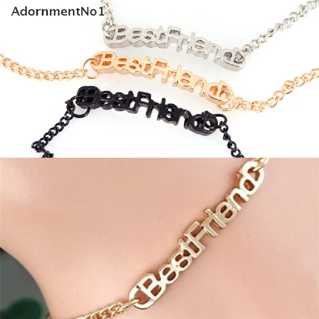 (AdornmentNo1) Gelang Tangan / Kaki Rantai Motif Tulisan Best Friend Untuk Perhiasan Wanita / Hadiah