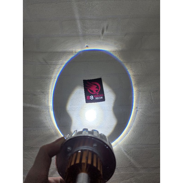 Lampu Projie Depan Besar 3.5 Inch - Lampu LED Rainbow Variasi Running