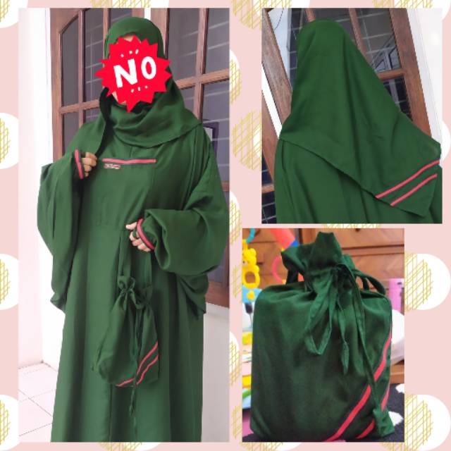 Mukenah Hadramaut Pasmina / Mukenah Pashmina / Mukenah List / Mukenah Terusan