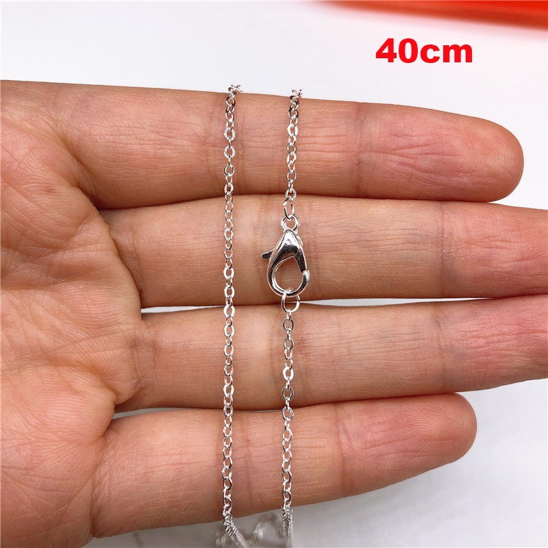 1pc Kalung Rantai Cuban Rolo Link Ukuran 40cm