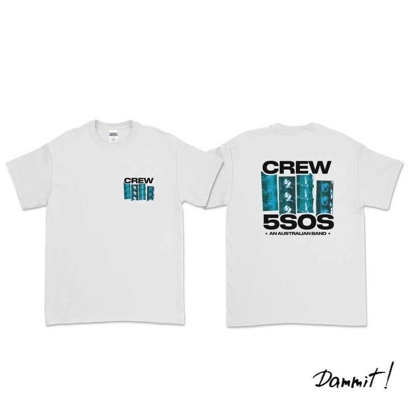5 SECOND OF SUMMER 5 SOS - CREW (DEPAN BELAKANG) T-SHIRT - S, M, L, XL