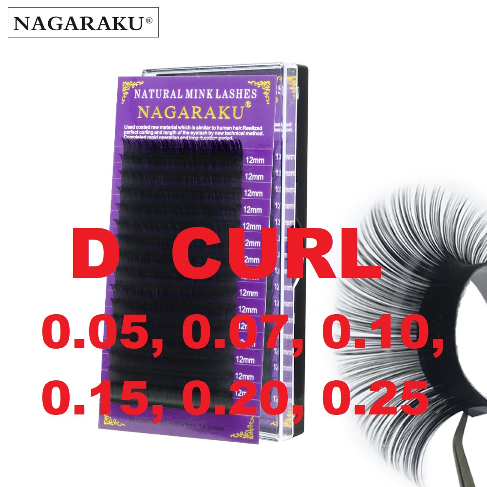 Nagaraku ungu false eyelash extension tanam bulumata palsu D curl