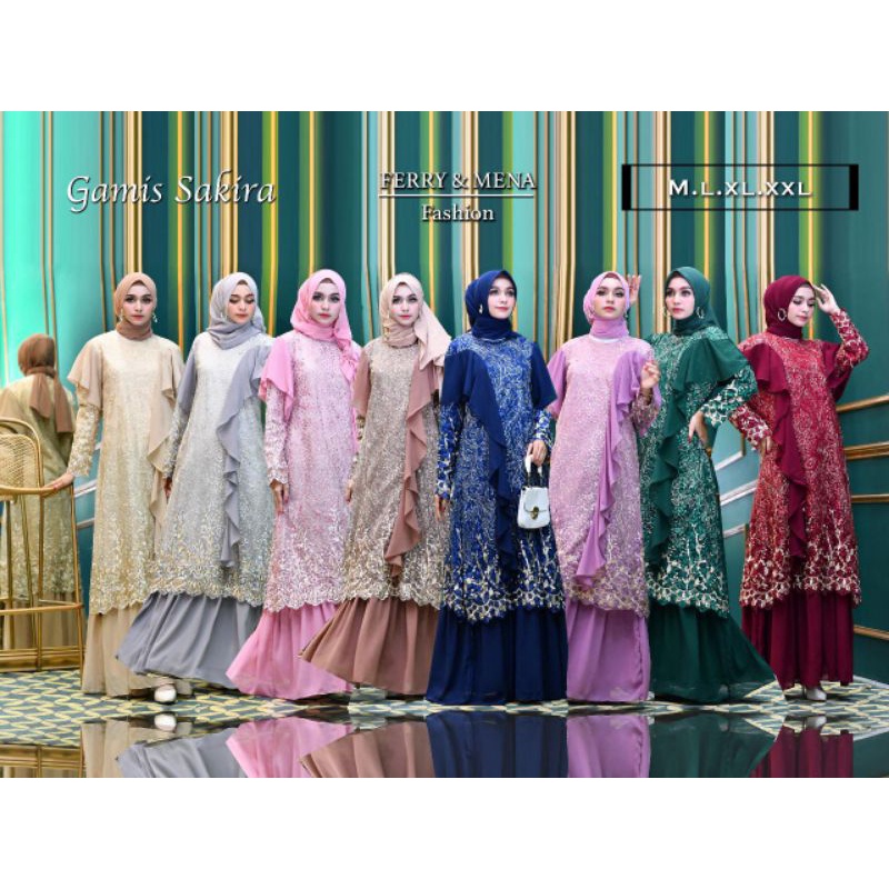 REALPICT GAMIS TULE MODERN//GAMIS SAKIRA/FASHION MUSLIM/GAMIS PESTA TERMURAH