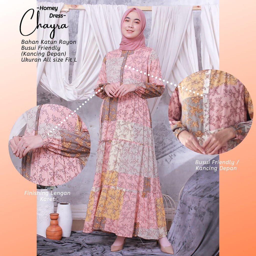 TERMURAHH!!(Bisa COD)HOMEY DRESS DEWASA_HOMEY DRESS CHAYRA MOTIF BUNGA_BAHAN KATUN RAYON_BEST SELLER