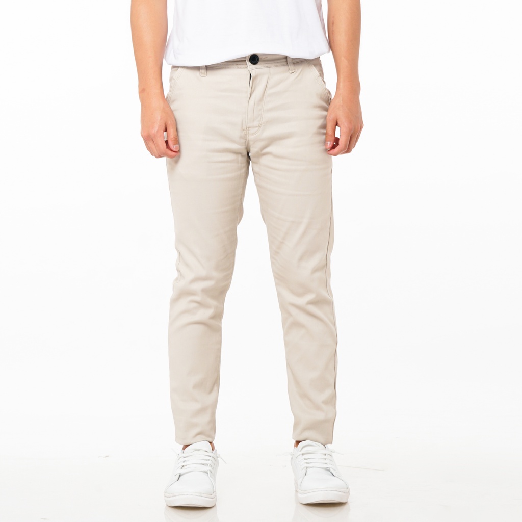 SANVANINA Celana Panjang Pria Chino Cream Slim Fit | Tailor H-058