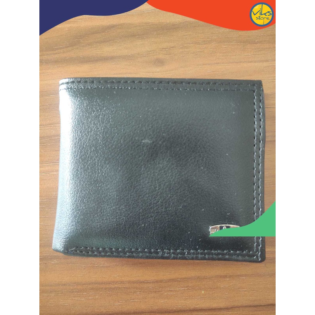 Dompet Cowok Pria Bahan Kulit Sintesis Wallet Polos Hitam Coklat