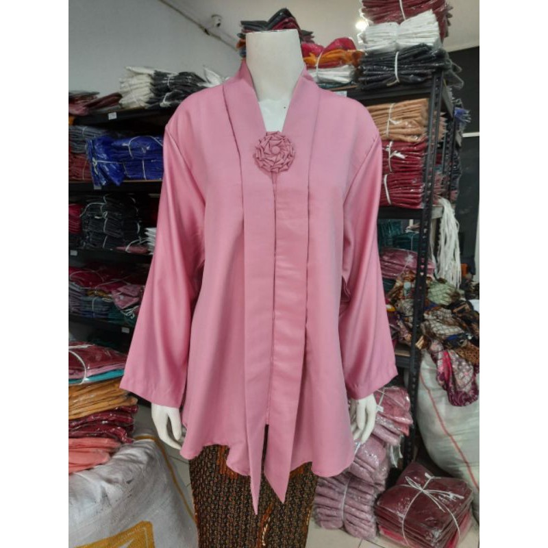 (P110/120) Kebaya Floy JUMBO - SUPER JUMBO lengan PANJANG hijab KeroncongBusana-Dusty Pink