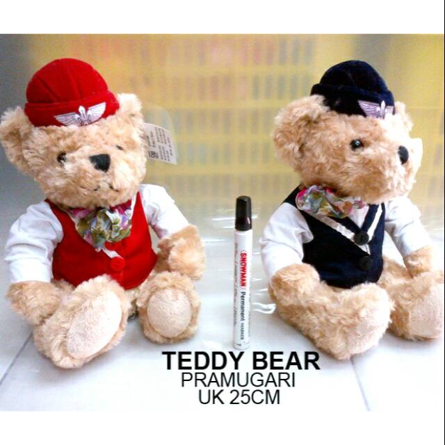 Boneka teddy bear pramugari import