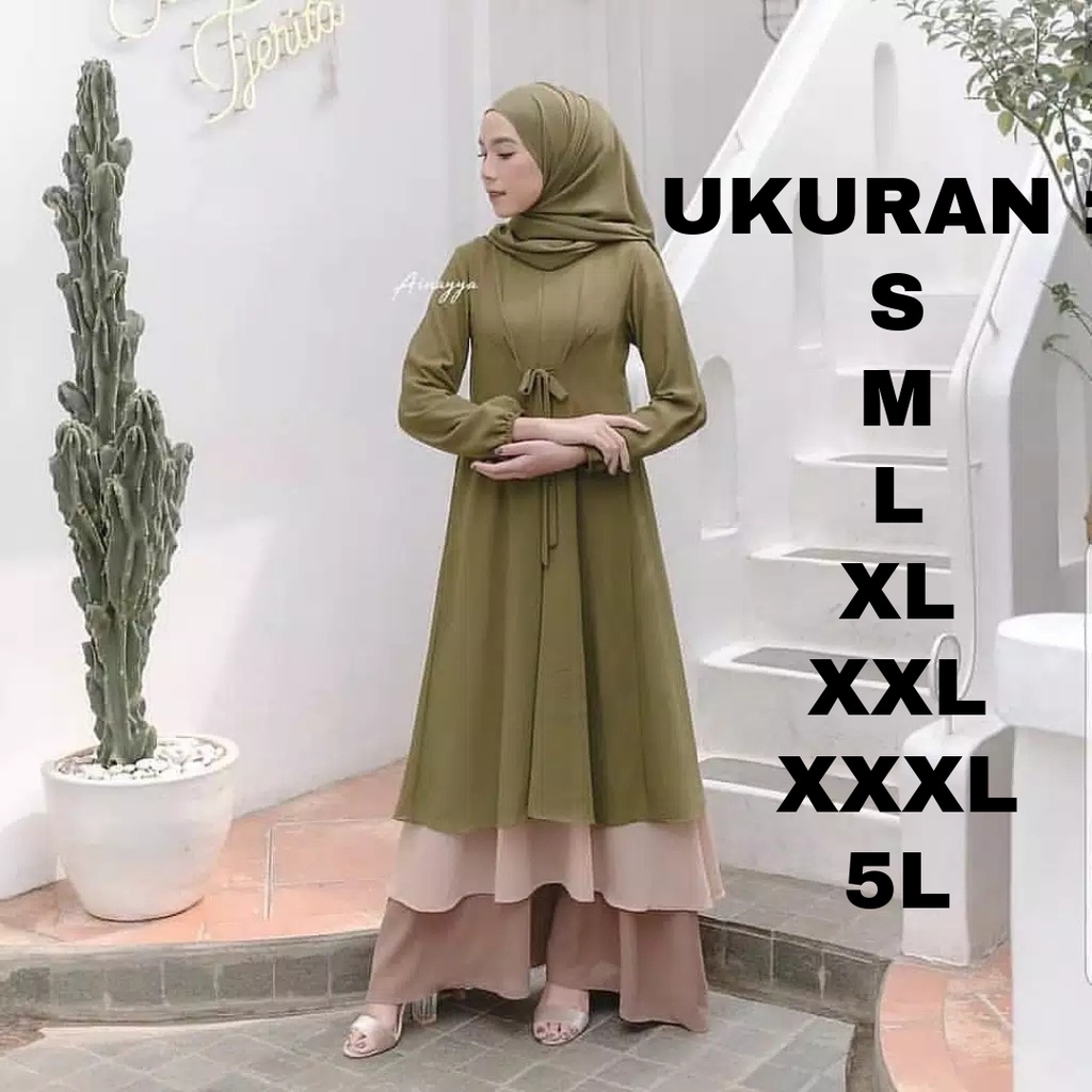 Shadiqa Dress Butik Arisa Gamis Syari Casual Katun Madinah Tartan Ruffle Rempel Bawah Lengan Kerut G