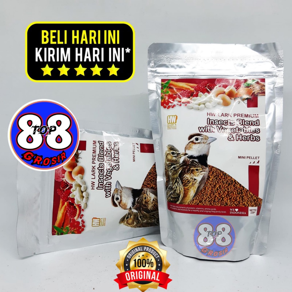 HW LARK PREMIUM PAKAN VOER PUR BURUNG BRANJANGAN / LARK  INSECT BLEND WITH VEGETABLES PREMIUM HW