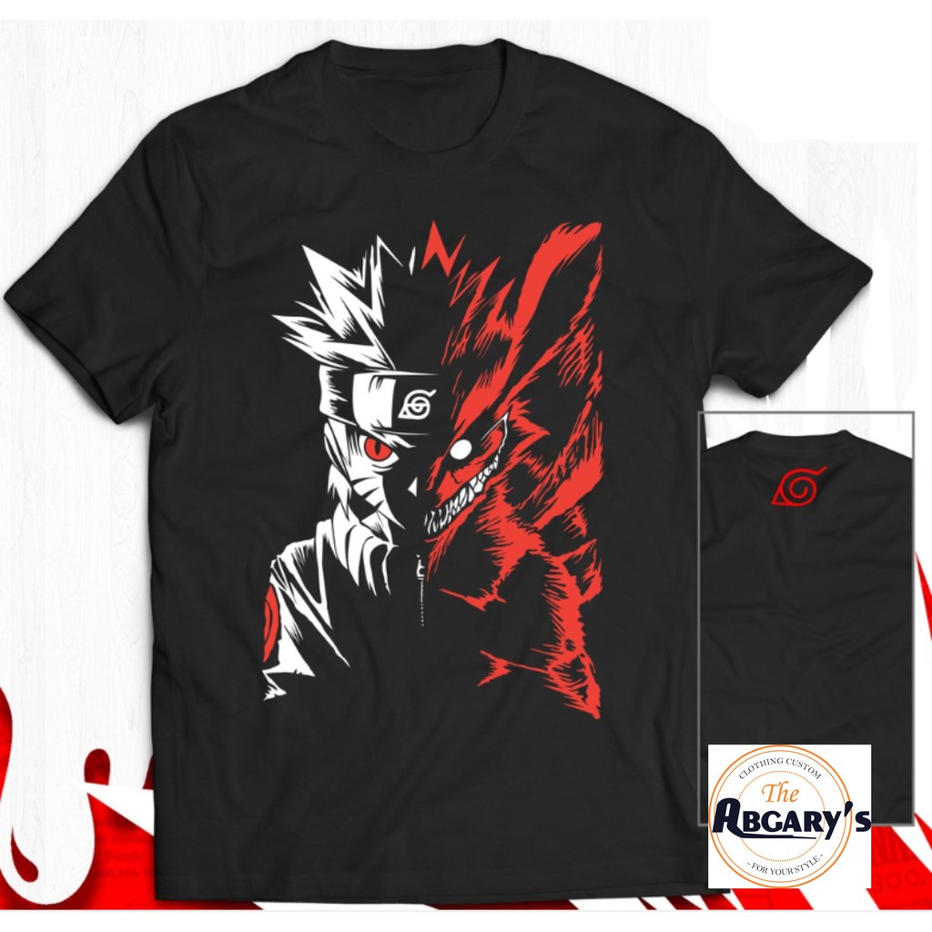Kaos Naruto Anime Shirt Kaos Anime Warna Hitam
