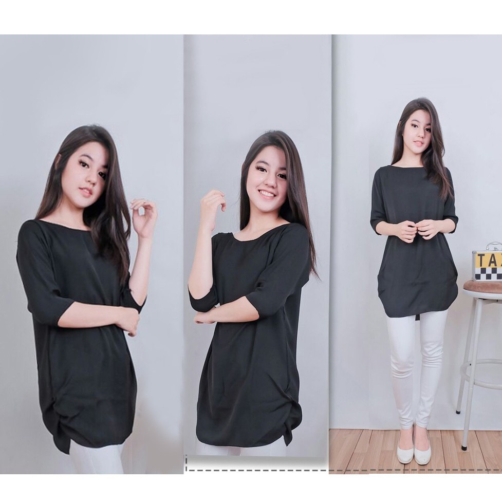 [Blouse Maudi  SW] blouse wanita wolly crepe varian warna