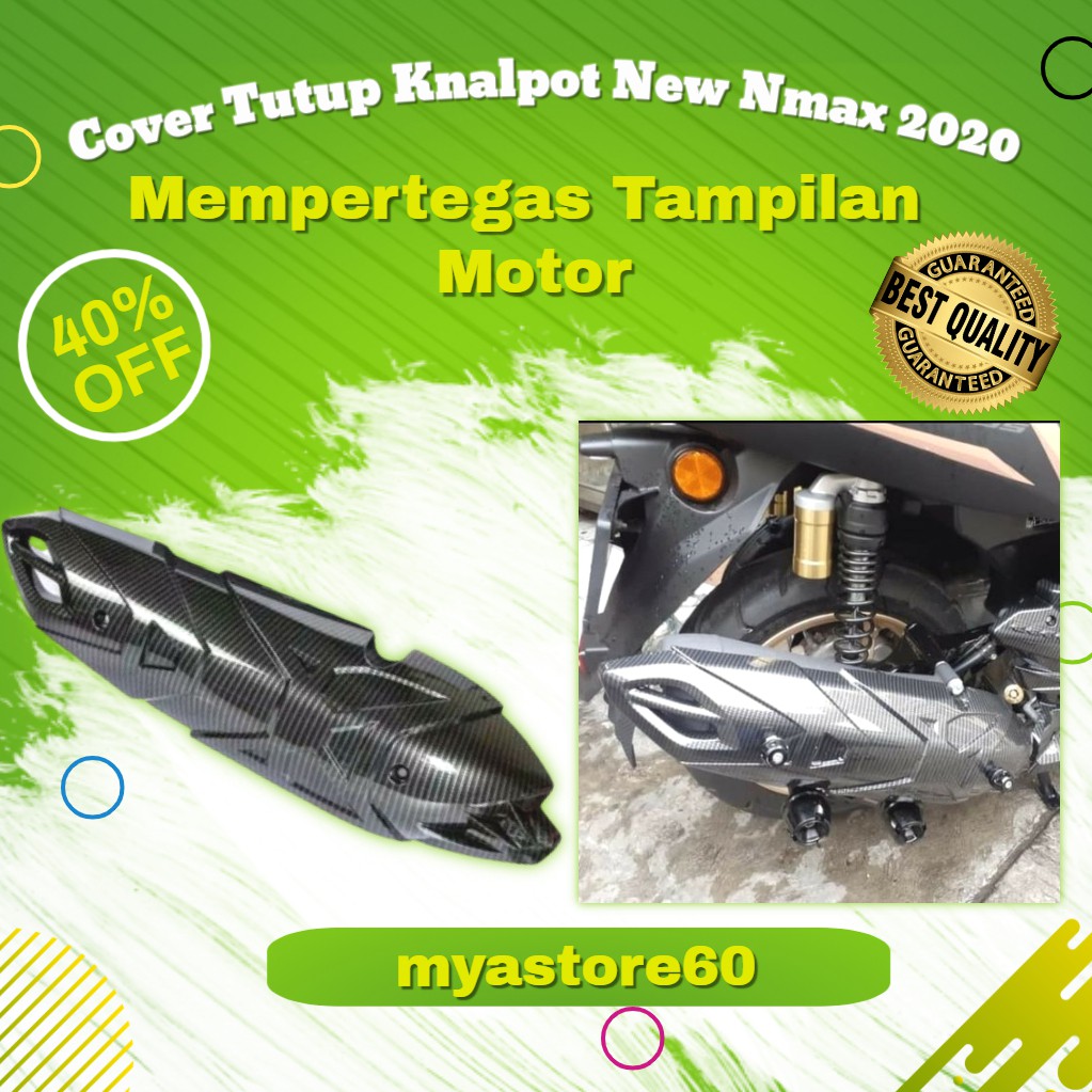 Cover Tutup Knalpot New Nmax 2020 Carbon NEMO / Pelindung Knalpot Nmax Variasi Nmax Aksesoris Nmax