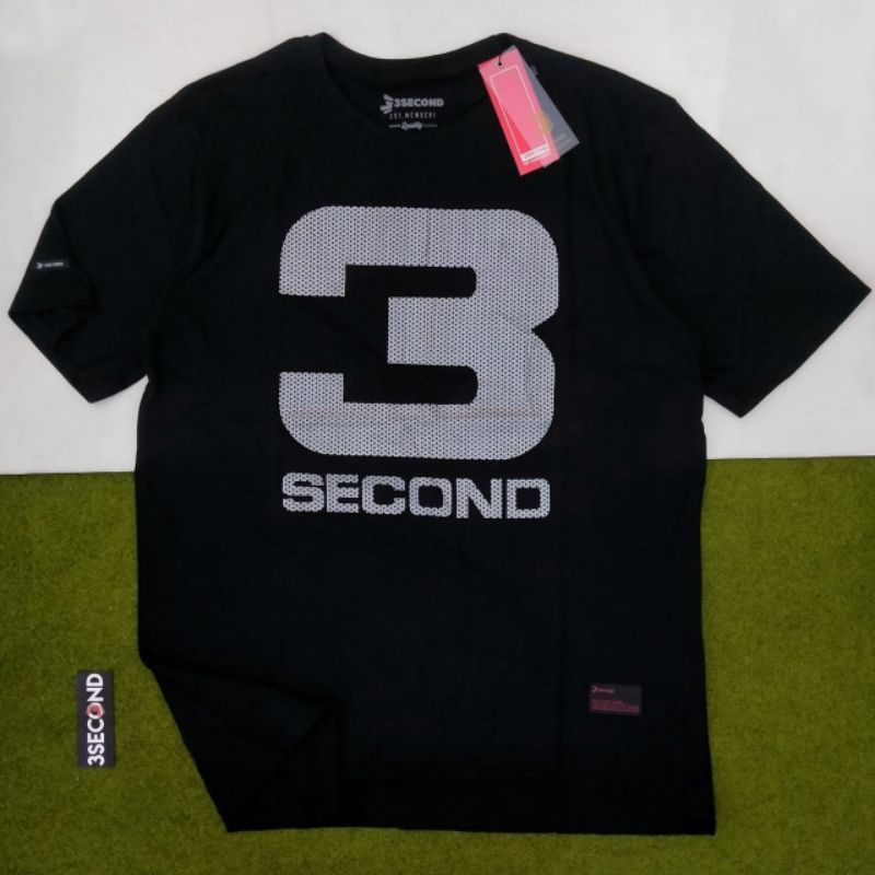 KAOS JUMBO BIGSIZE 3SECOND XXL XXXL FREE STIKER TSHIRT DISTRO PRIA 2XL 3XL THREESECOND WARNA HITAM