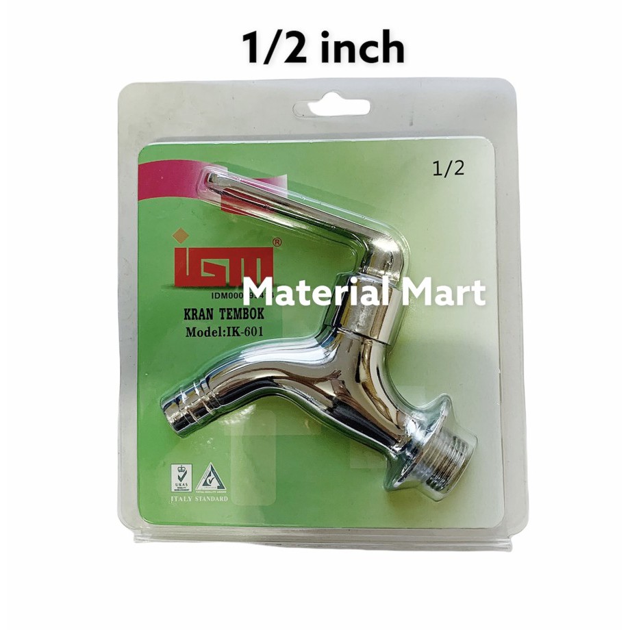 Keran Tembok Stainless 1/2 Inch | Kran Air Wastafel 1/2&quot; | Kran Taman | Material Mart