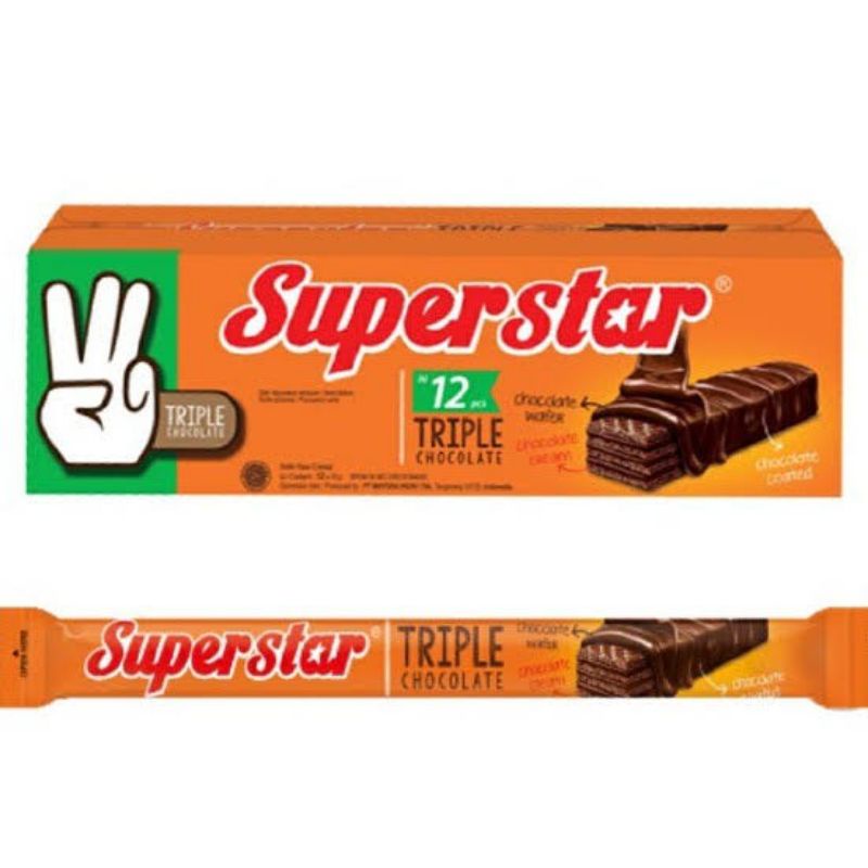 

Wafer Superstar Tripe Chocolate ISI 12pcs