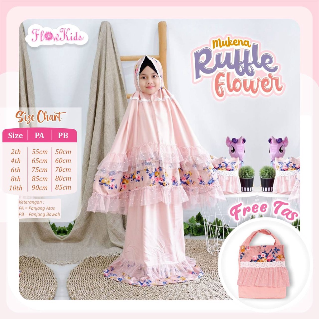 Mukena Ruffle Flower by FlowKids Premium