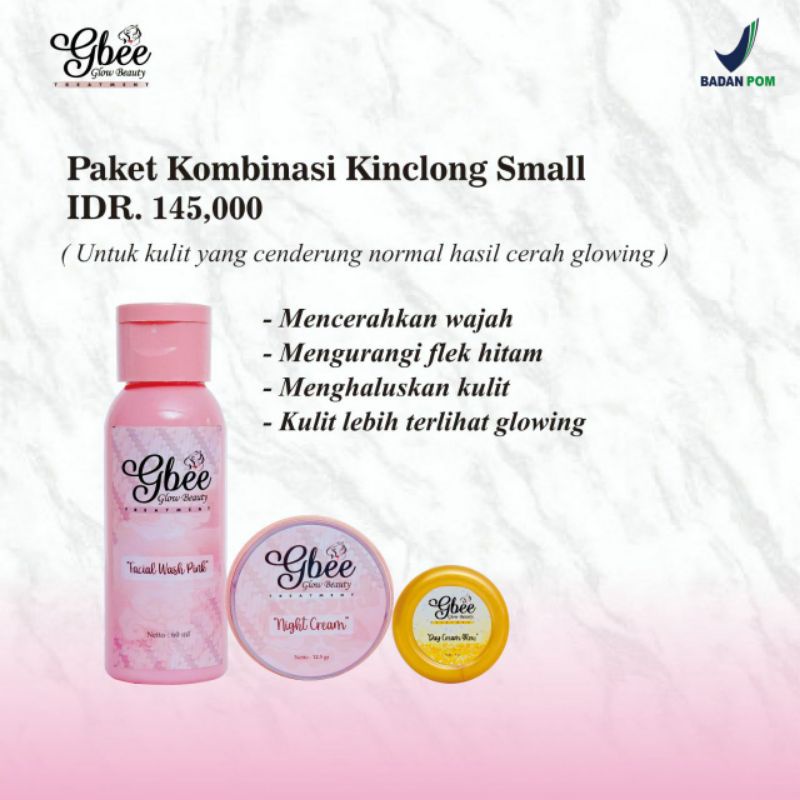 ORIGINAL GBEE GLOW BEAUTY PAKET KOMBINASI KINCLONG SMALL GBEE GLOW BEAUTY SKINCARE