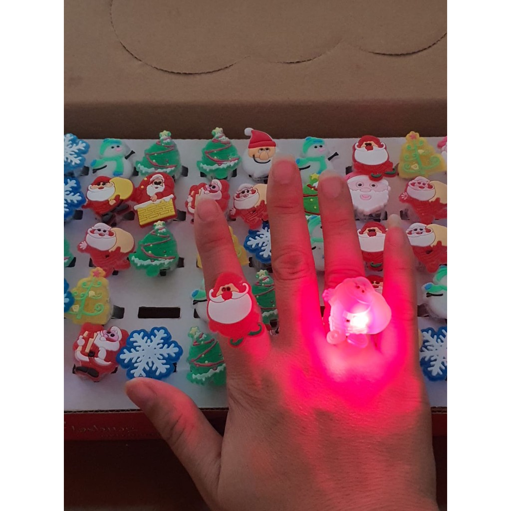 SO Mainan Cincin lampu led NATAL anak flash ring led random fashion pesta anak