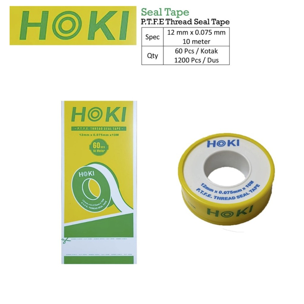 @60 Pcs (1 Kotak) Hoki Seal Tape Kran Air 10m Kualitas Premium / Solasi / Isolasi