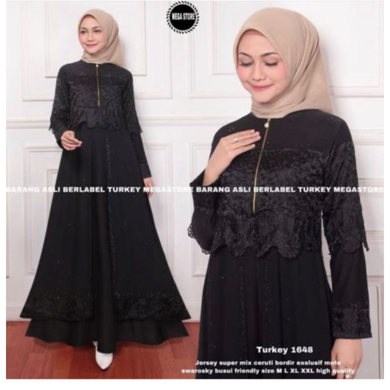 gamis turkey hitam, gamis arab, gamis hitam