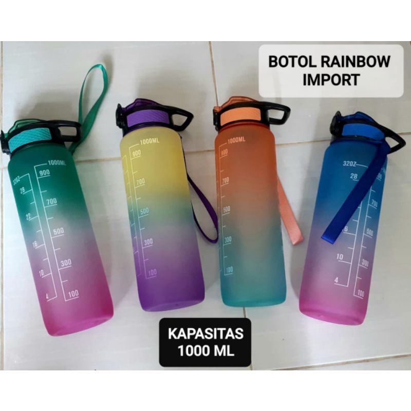 Botol Minum Pelangi 1liter + Stiker Import