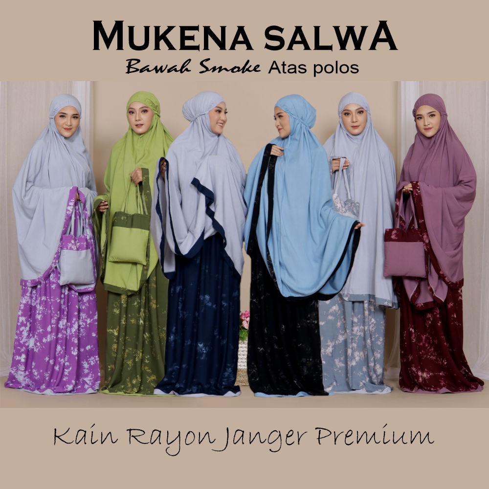 Mukena Bali Salwa Bawahan Smoke Bahan Rayon Janger Premium By Zahwa