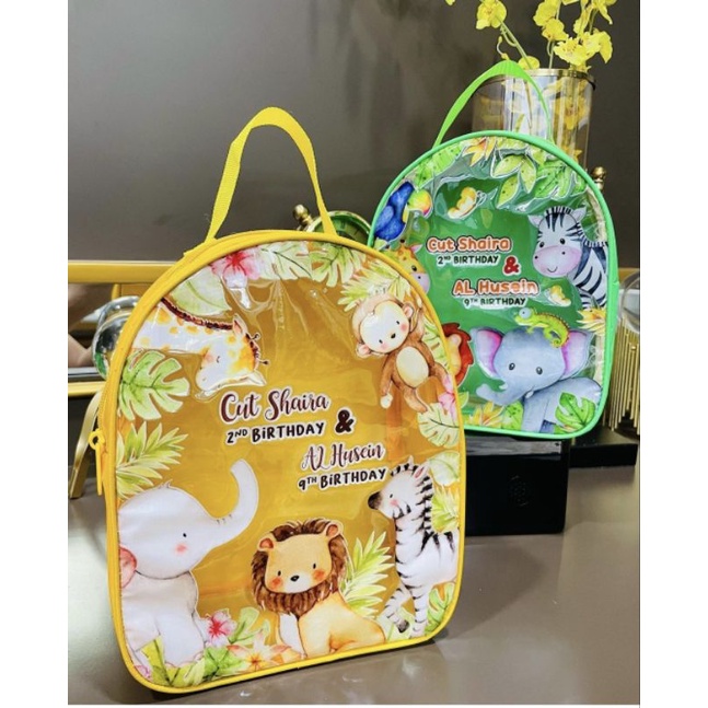 

CUSTOM Tenteng Mika UV FREE DESAIN souvenir Bingkisan goodie bag ulang tahun anak NANA Clear Bag