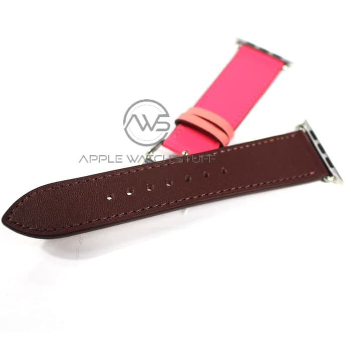 Strap Single Tour Bordeaux/Rose Extrême/Rose Azalée Swift Leather