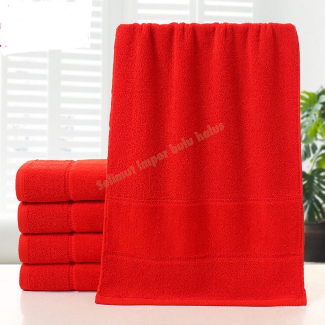 Handuk Mandi Dewasa Handuk Polos Merah Dewasa Ukuran 70x140 Termurah Terlaris