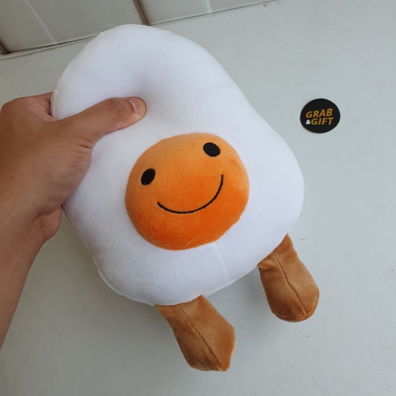 Boneka Happy Egg Plushie Soft Sunny-Side Egg Telur 20cm