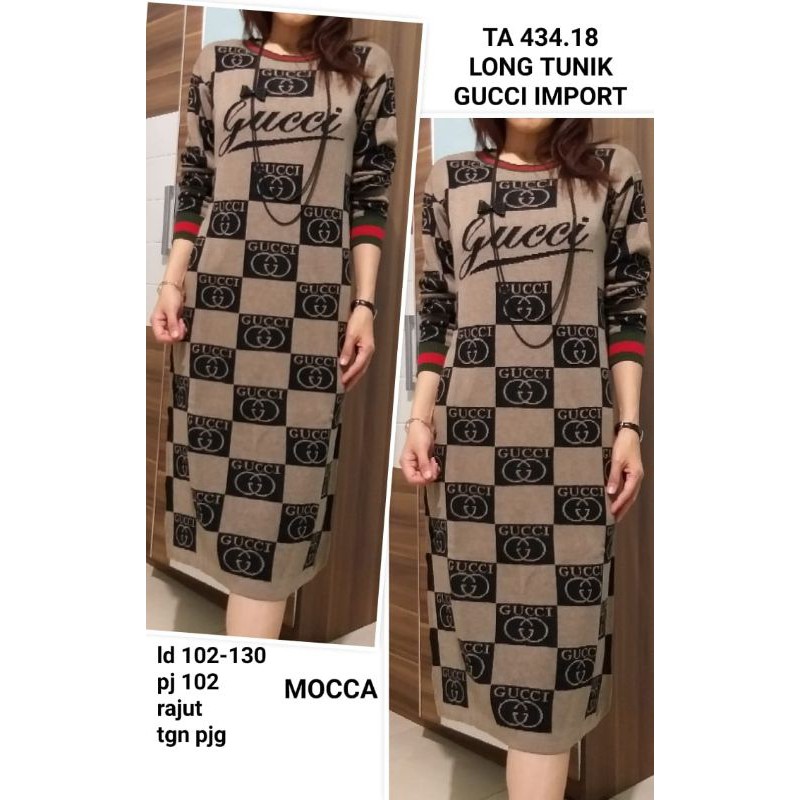 READY 434.18. BEST SELLER long tunik rajut GUCCI 018 import