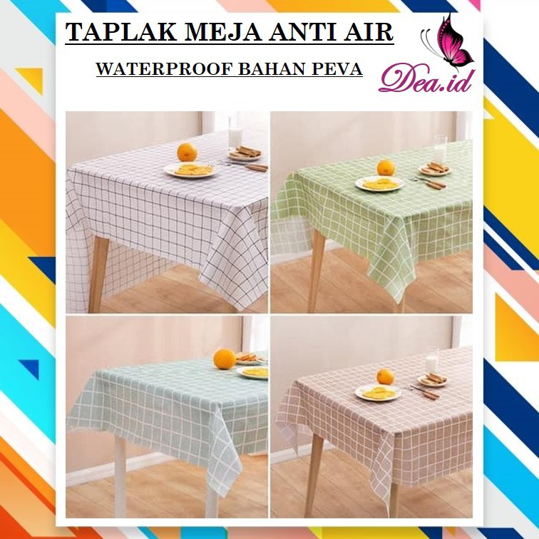 [DEASHOP] TAPLAK MEJA WATERPROOF TAPLAK MEJA ANTI AIR MOTIF KOTAK KOTAK BAHAN PEVA