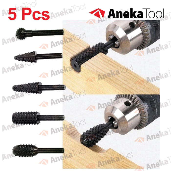 5pc Mata Bor Gerinda Kikir Ukir Kayu Rasp Set Woodworking