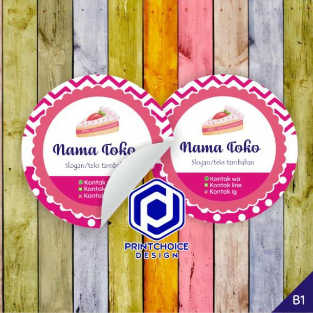 Cetak stiker label produk / kemasan kue &amp; makanan ukuran A3