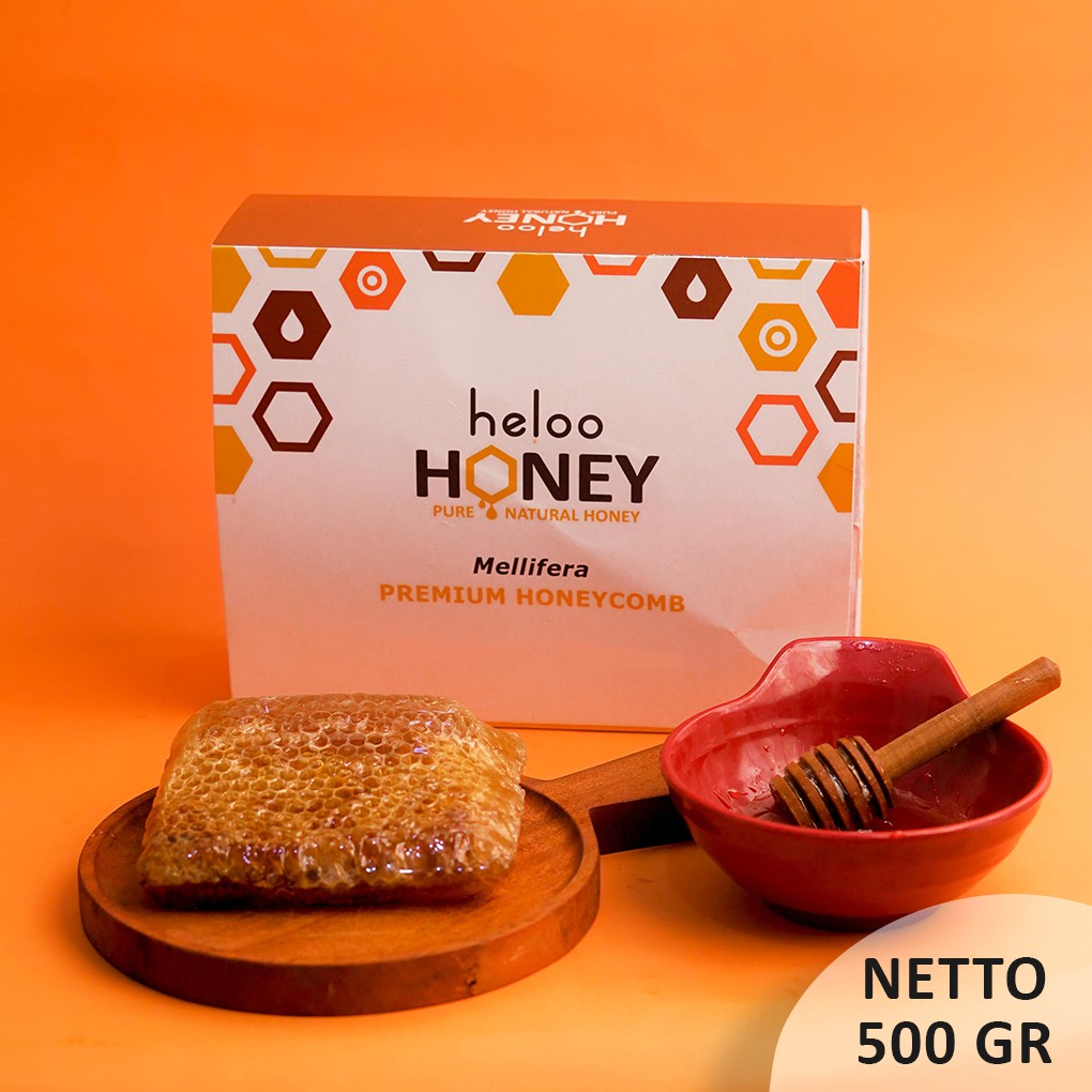 

Sarang Madu Honeycomb Organik 100% Pure Asli Heloo Honey 500 gram