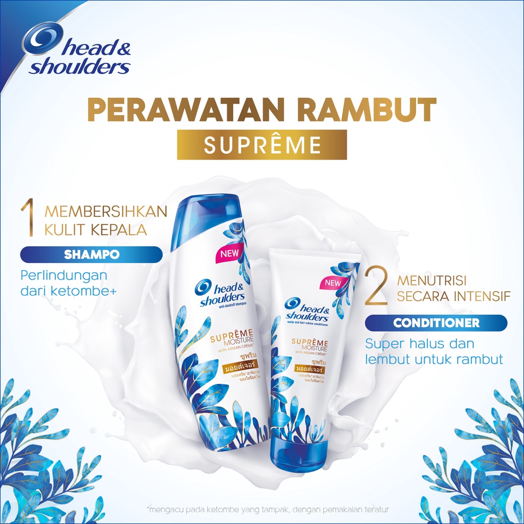 Head and Shoulders Sampo Anti Ketombe Supreme Anti Hairfall Perawatan Rambut 480ml x2 / Head and Shoulders Shampoo