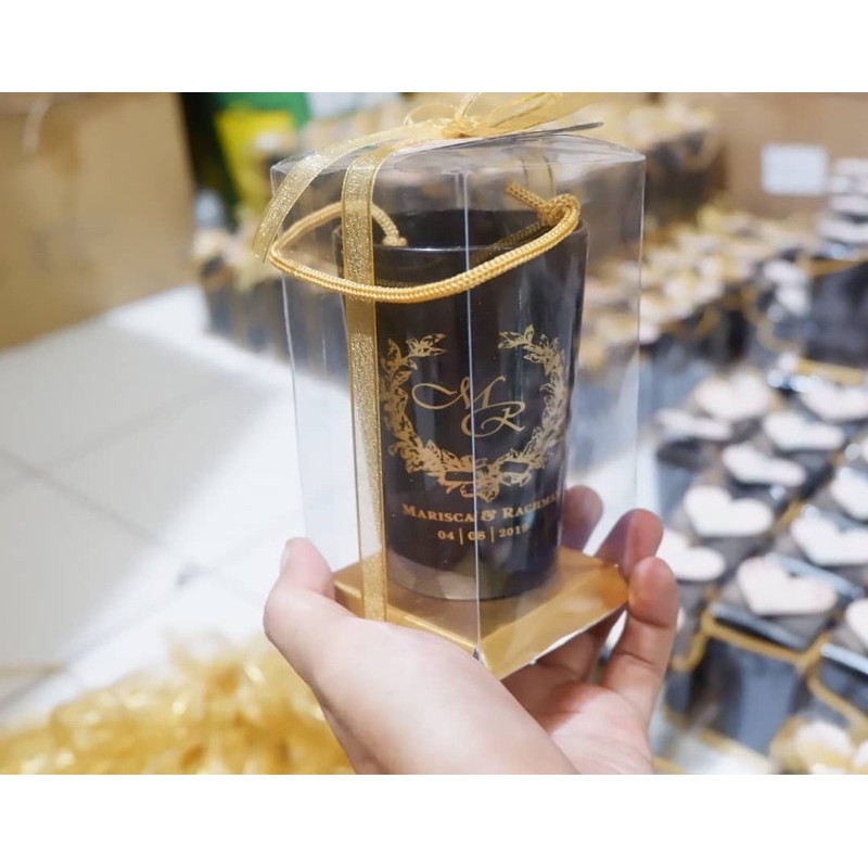 SOUVENIR GELAS HITAM  KEMASAN MIKA POLOS Shopee Indonesia