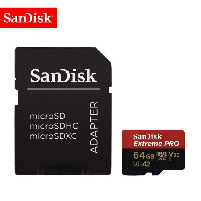 Memory Card | Micro SD 64GB SanDisk Extreme Pro up to 170Mbps U3 A2 V30 - Garansi Resmi Lifetime