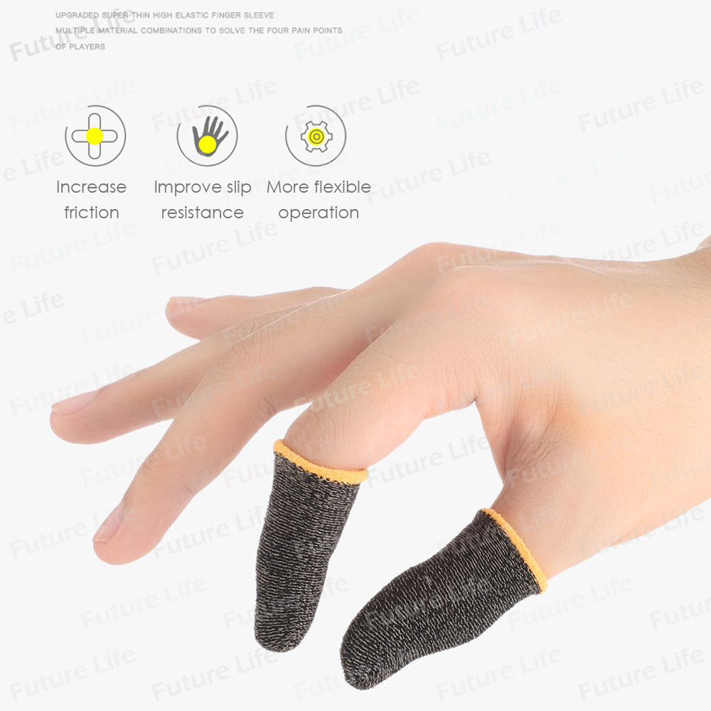 (2 PCS) Finger Sleeve Menghilangkan Keringat dan Pengontrol Game Air untuk PUBG Mobile Legends COD CODM Call of Duty Mobile Legends State of Survival Layar Sentuh Anti-Keringat Gaming Finger Sleeve