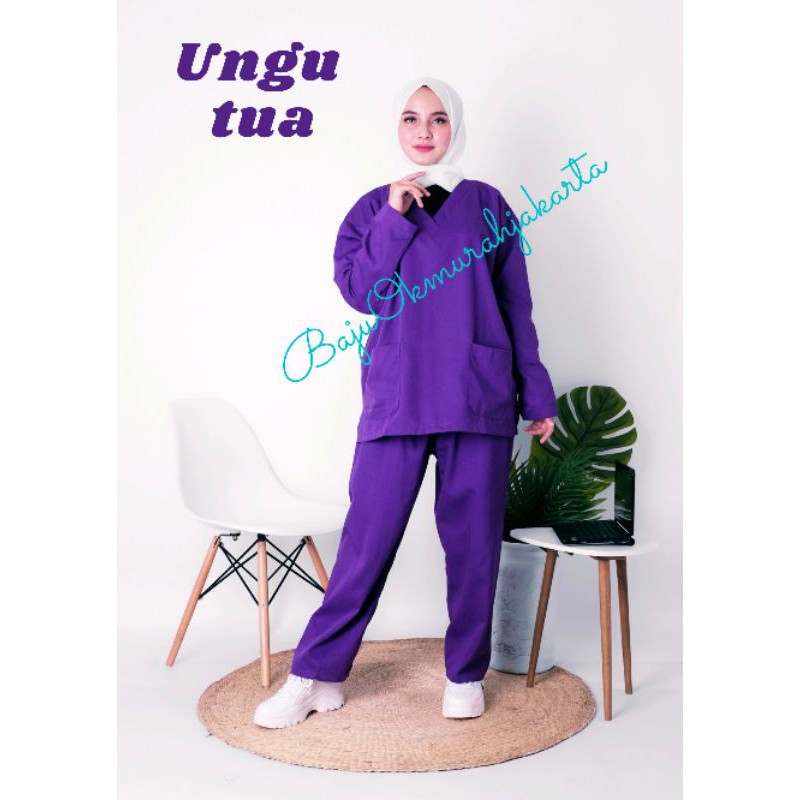 Baju OK / Baju Jaga Warna UNGU TUA