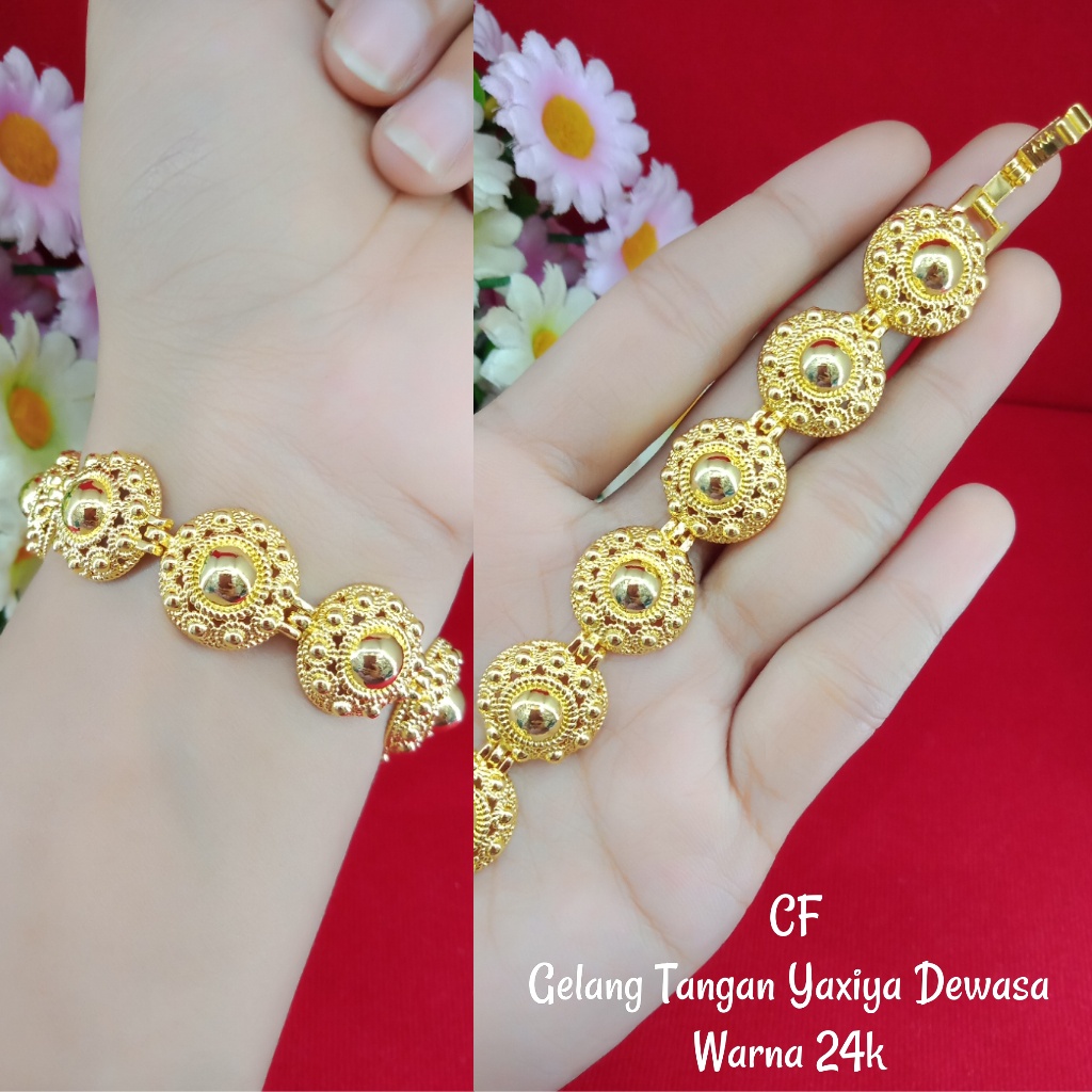 Gelang Dubai India Lapis Emas Hongkong 24k Asli ( Tidak Menghuitam )