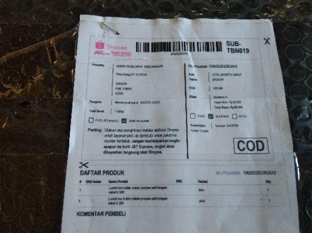 Lunch Box Kotak Tempat Makan Yooyee Anti Tumpah Sekat 6 589