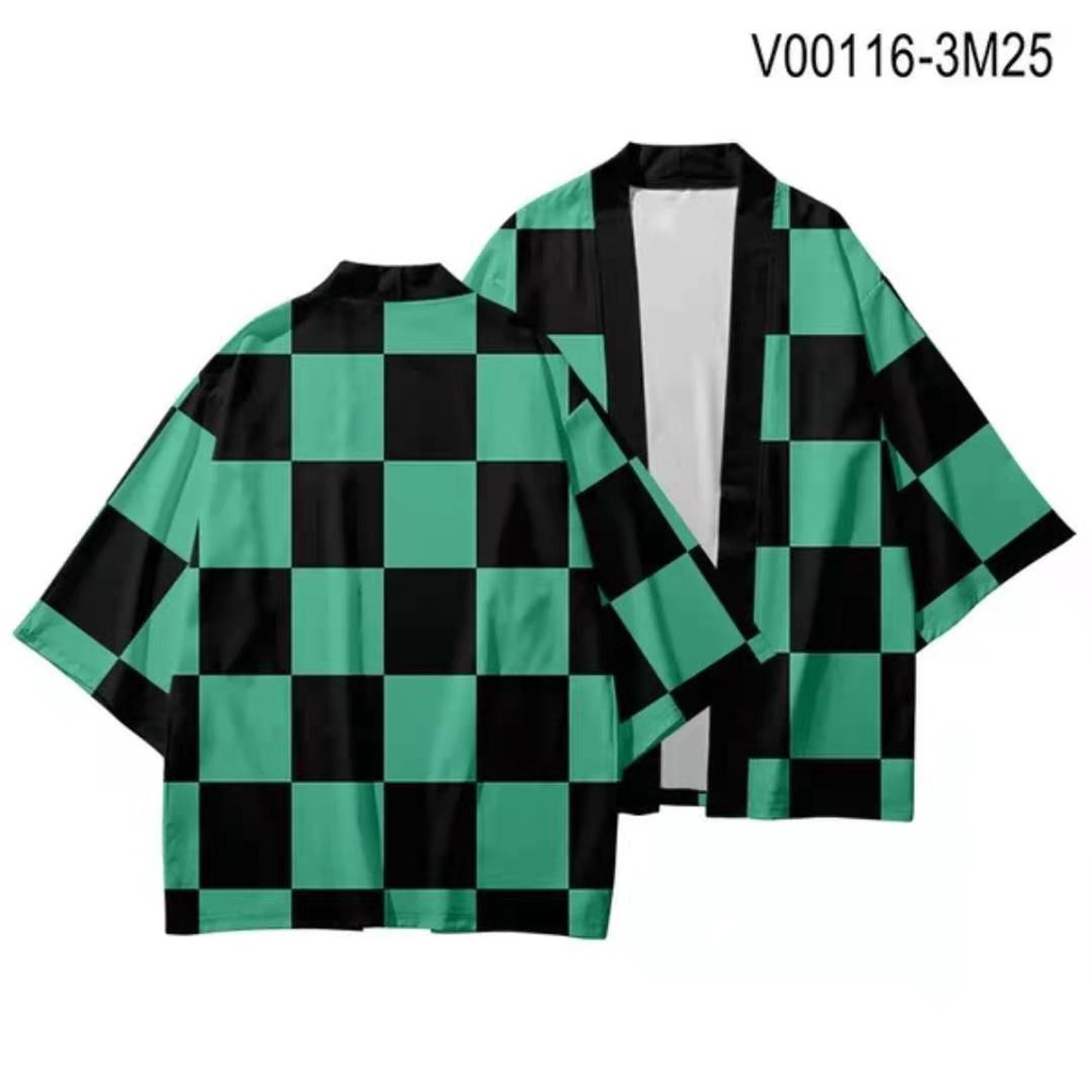 Baju Jepang Cosplay Kimono Kimetsu Demon Slayer Haori Dewasa Anime Tanjiro Giyu Kanji