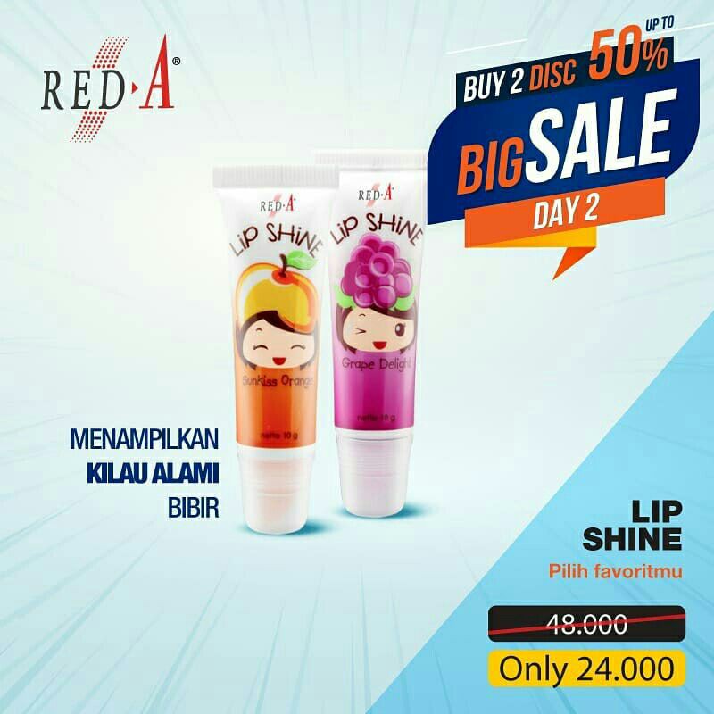 Paket 2 Red-A Lip Shine Viva