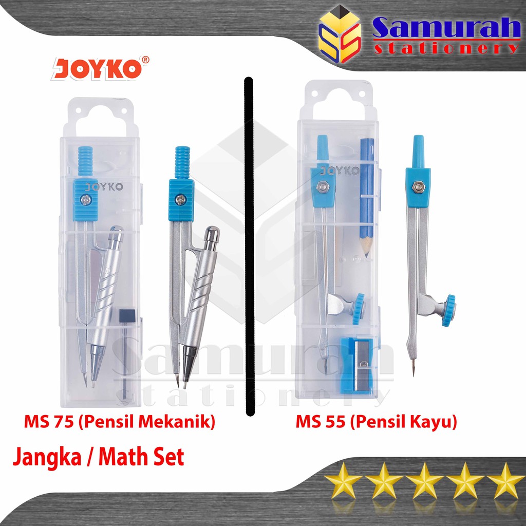 

Jangka Pensil Mekanik Joyko MS-75 / Math Set Mechanical Pencil MS 75 / Jangka Pensil Kayu MS-55 / 55