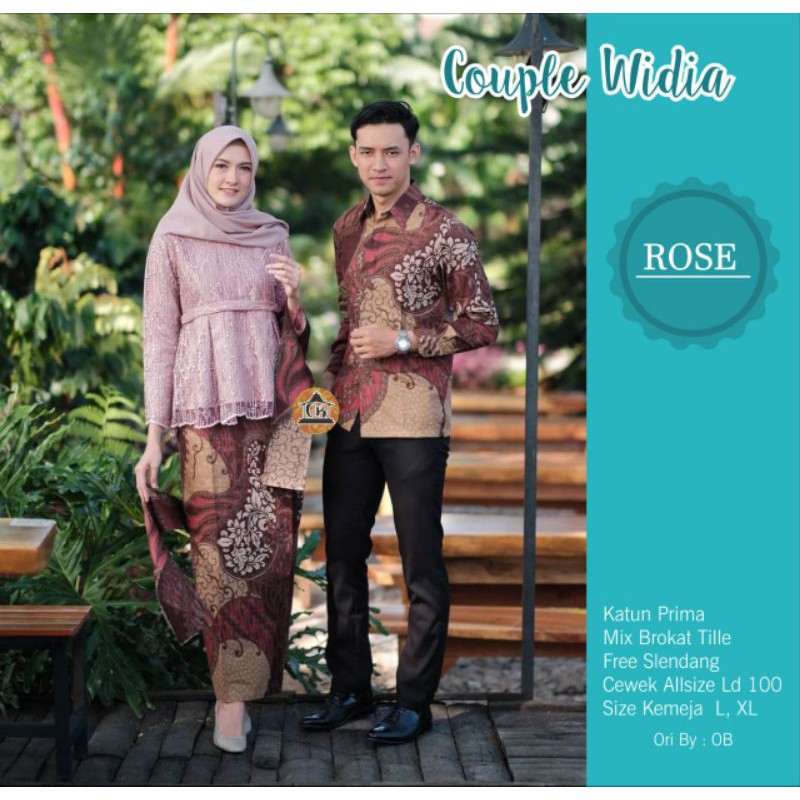 BATIK COUPLE KEBAYA AGHNIA HIJAU TUNANGAN LAMARAN WISUDA